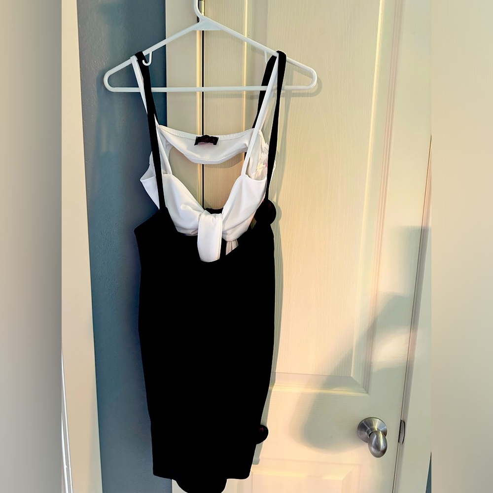 2 piece dress with white crop top tie top brand new dress to tags